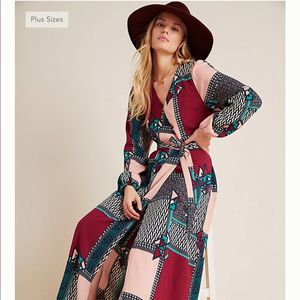 Anthropologie • Virginia Wrap Pattern Maxi Dress
